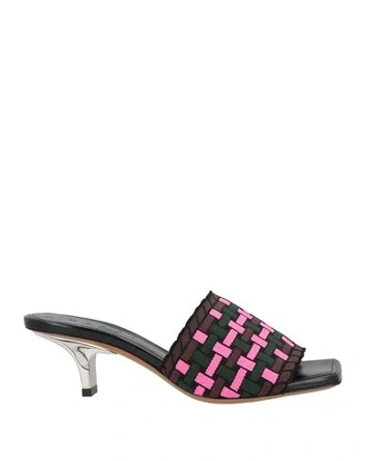 Marni Woman Sandals Pink Size 8 Textile Fibers In Brown