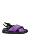 Marni Woman Sandals Purple Size 7 Textile Fibers In Purple