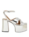 Marni Woman Sandals Silver Size 6 Leather In Silver