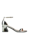 Marni Woman Sandals Silver Size 7.5 Soft Leather In Silver