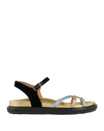 Marni Woman Sandals Sky Blue Size 8 Textile Fibers