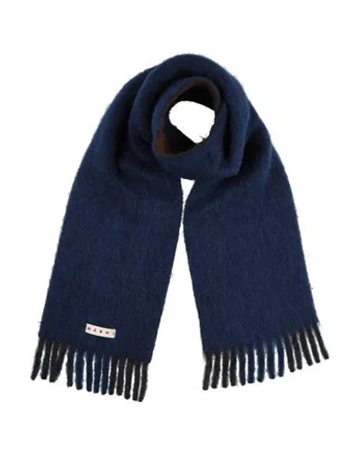 Marni Woman Scarf Blue Size - Wool, Polyamide, Mohair Wool, Alpaca Wool