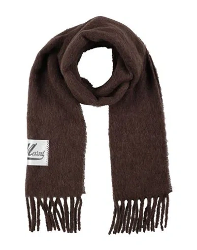 Marni Woman Scarf Dark Brown Size - Alpaca Wool, Polyamide In Neutral