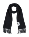Marni Womens Blublack Brand-tab Fringed-hem Alpaca-blend Scarf In Blue