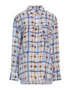 Marni Mix-print Pointed-collar Silk Shirt In Blue