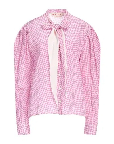 Marni Woman Shirt Mauve Size 8 Silk In Pink