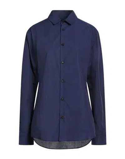 Marni Woman Shirt Midnight Blue Size 6 Cotton