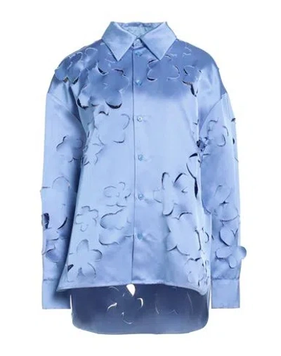 Marni Woman Shirt Purple Size 12 Viscose, Cotton In Blue