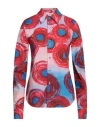 Marni Woman Shirt Red Size 10 Cotton, Elastane In Red