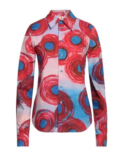 Marni Woman Shirt Red Size 10 Cotton, Elastane