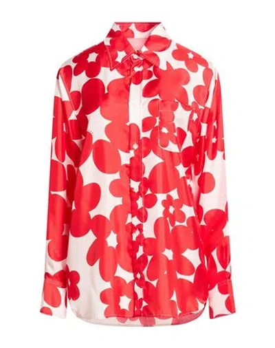 Marni Woman Shirt Red Size 8 Silk In Multi