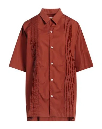 Marni Woman Shirt Rust Size 8 Cotton In Red