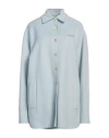 Marni Woman Shirt Sky Blue Size 8 Virgin Wool, Cashmere, Polyamide In Blue