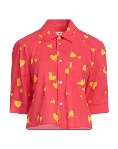 Marni Woman Shirt Tomato Red Size 8 Cotton