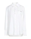 Marni Oversized White Shirt With Contrasting Logo Print In White