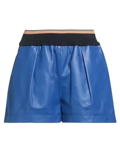 Marni Woman Shorts & Bermuda Shorts Bright Blue Size 4 Leather