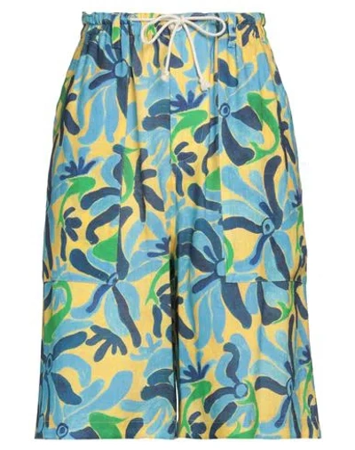 MARNI MARNI MAN SHORTS & BERMUDA SHORTS SKY BLUE SIZE 30 LINEN, VISCOSE
