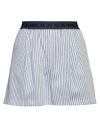 Marni Relaxed-fit Bermuda Shorts With Textured Stripe Pattern In Blue