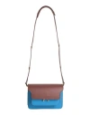 Marni Woman Cross-body Bag Azure Size - Calfskin, Brass In Blue