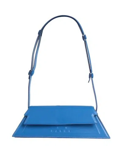 Marni Woman Shoulder Bag Bright Blue Size - Cow Leather