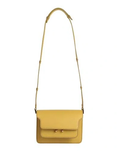 Marni Woman Shoulder Bag Mustard Size - Cow Leather, Brass In Yellow