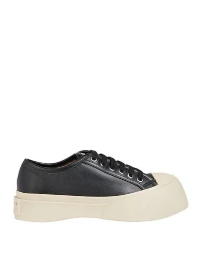 Marni Woman Sneakers Black Size 10 Soft Leather In White