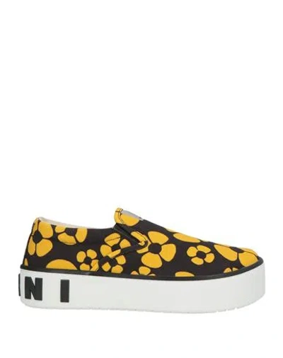 Marni Woman Sneakers Black Size 7 Textile Fibers In Multi