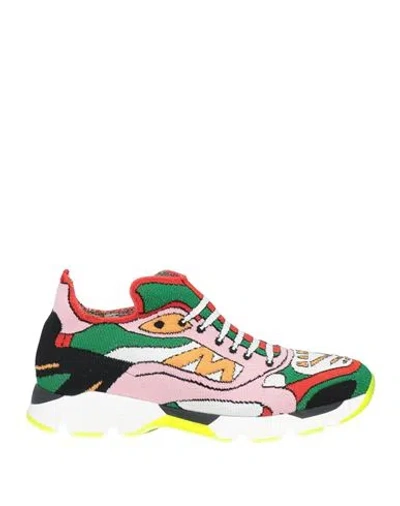 Marni Woman Sneakers Green Size 7 Textile Fibers