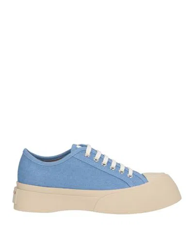 Marni Woman Sneakers Light Blue Size 9 Textile Fibers