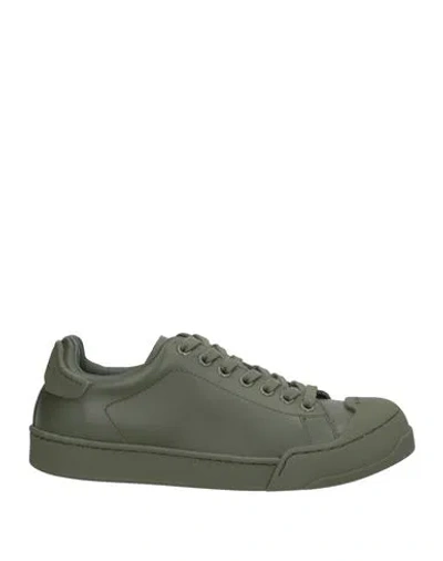 Marni Woman Sneakers Military Green Size 6 Leather