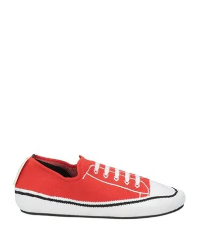 Marni Woman Sneakers Red Size 7 Textile Fibers