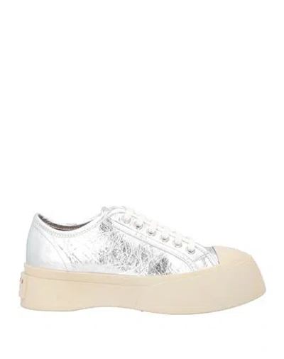 Marni Woman Sneakers Silver Size 8 Leather