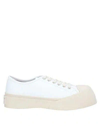 Marni Woman Sneakers White Size 10 Soft Leather In White