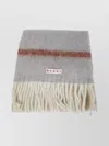 Marni Textured Finish Scarf In Light Grey In Gray