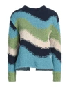 Marni Backless Wave-intarsia Cotton Sweater In Blue