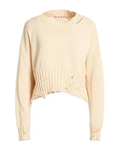 Marni Woman Sweater Beige Size 4 Cotton In Neutral