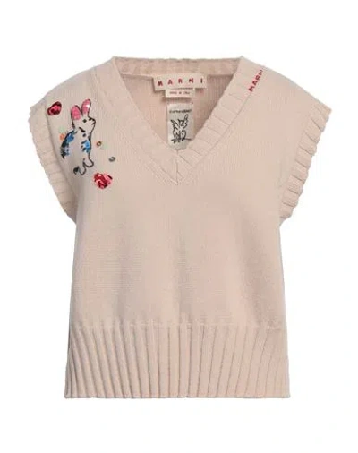 Marni Woman Sweater Beige Size 6 Virgin Wool