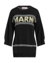 Marni Intarsia-knit Logo Cotton Jumper In Black