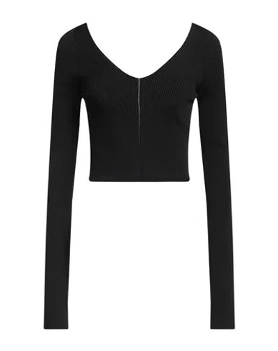 Marni Ribbed V-neck Sweater In Black