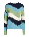 Marni Backless Wave-intarsia Cotton Sweater In Blue