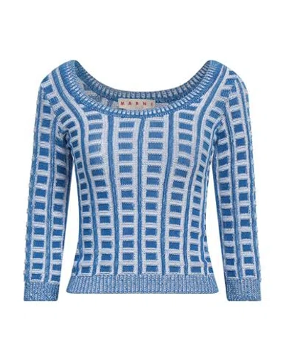 Marni Woman Sweater Blue Size 8 Cotton