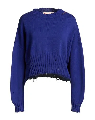 Marni Woman Sweater Blue Size 8 Cotton