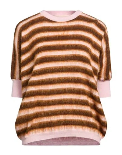 Marni Woman Sweater Brown Size 2 Virgin Wool In Multi