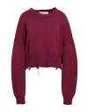 Marni Woman Sweater Burgundy Size 8 Cotton In Red