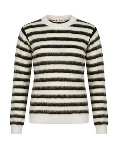 Marni Woman Sweater Cream Size 2 Virgin Wool In Multi