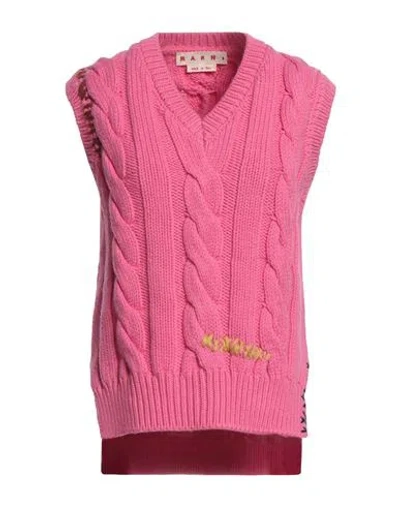 Marni Woman Sweater Fuchsia Size 4 Virgin Wool, Acrylic, Polyamide, Wool, Alpaca Wool In Pink