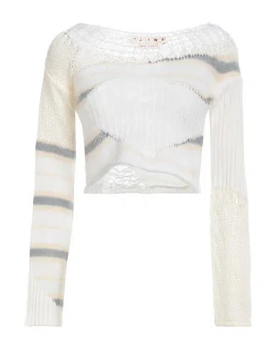 Marni Woman Sweater Ivory Size 10 Mohair Wool, Polyamide, Wool In White