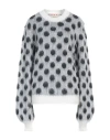 Marni Polka-dot Mohair Blend Sweater In White