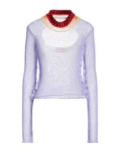 Marni Woman Sweater Mauve Size 6 Virgin Wool, Cashmere, Viscose, Wool, Mohair Wool In Purple