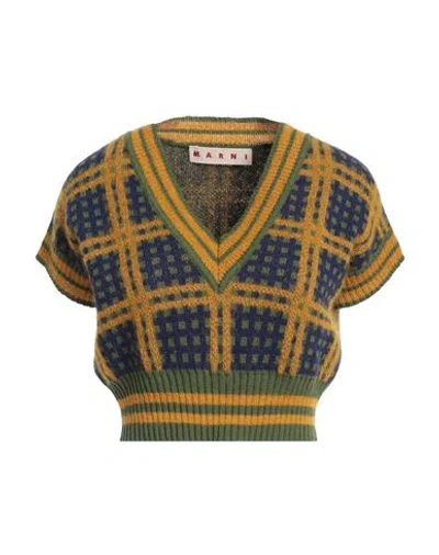 Marni Woman Sweater Marigold Size 4 Virgin Wool, Mohair Wool, Polyamide, Wool In Yellow